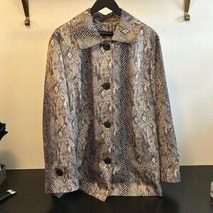 Ellen Tracy Tan & Black Snakeskin Jacket Women's Size 3X